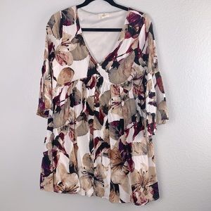 Anthropologie Entro Floral Leaves Dress